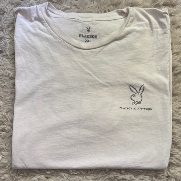 Playboy x Kittens Classic Off White Tee - Picture 1 of 5